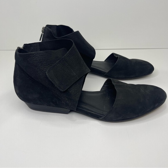 Eileen Fisher Women’s 7.5 Black Tumbled Nubuck Suede Pointed Toe Strap Shoes - Picture 8 of 13